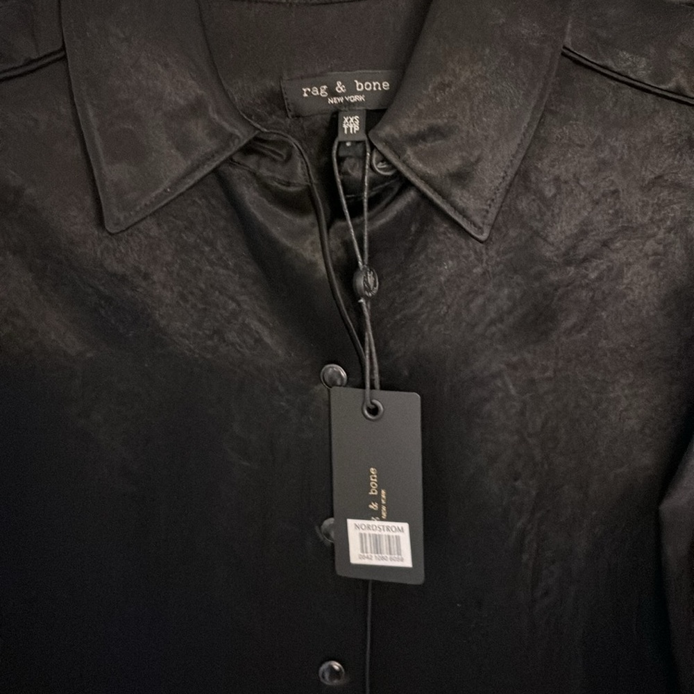 Rag & Bone Elias shirt black size XXS NWT - Picture 3 of 7
